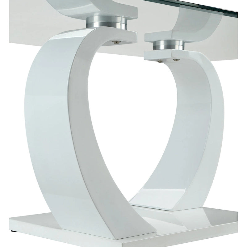 Table basse Glam en verre avec 2 tables d'appoint