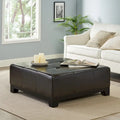 Darlington Espresso Bonded Leather Ottoman by 