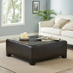 Darlington Espresso Bonded Leather Ottoman by 