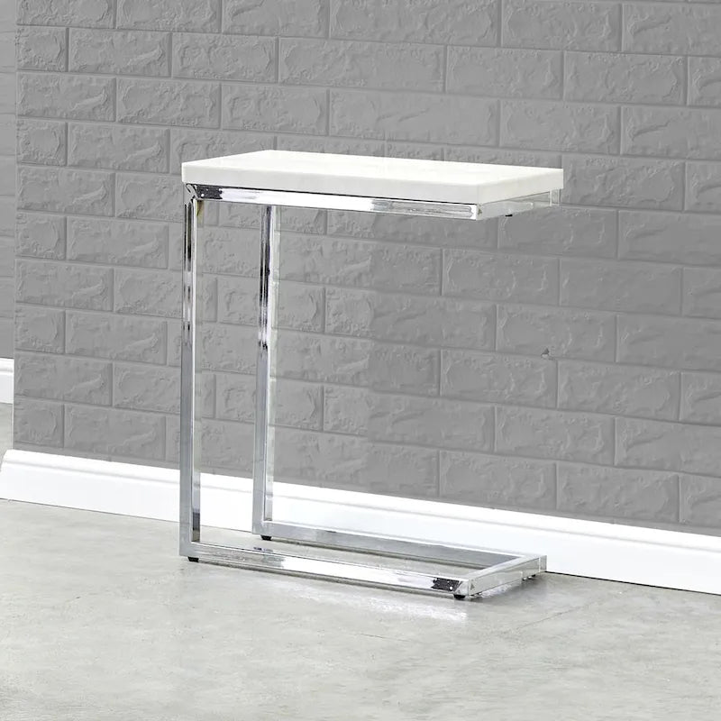  Eden White Marble Top Chairside Table