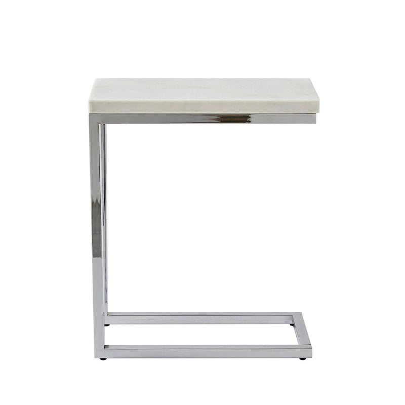 Table d'appoint avec plateau en marbre blanc