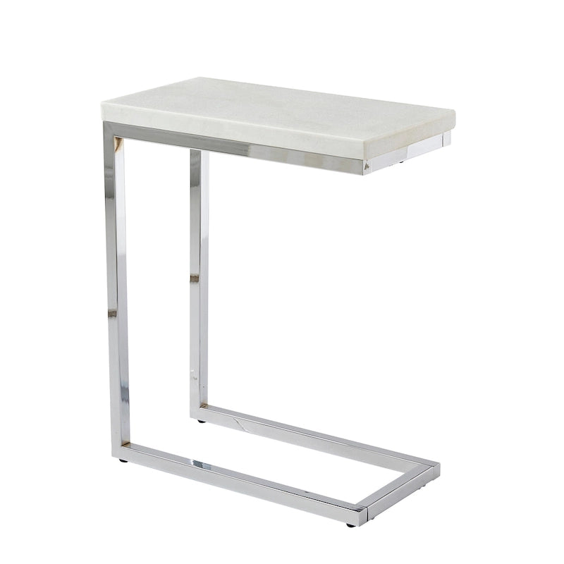 Table d'appoint avec plateau en marbre blanc