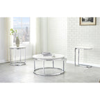Table d'appoint avec plateau en marbre blanc