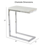 Table d'appoint avec plateau en marbre blanc