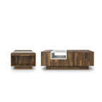 Table basse à 3 étagères bicolore en hickory clair moderne de 47 pouces