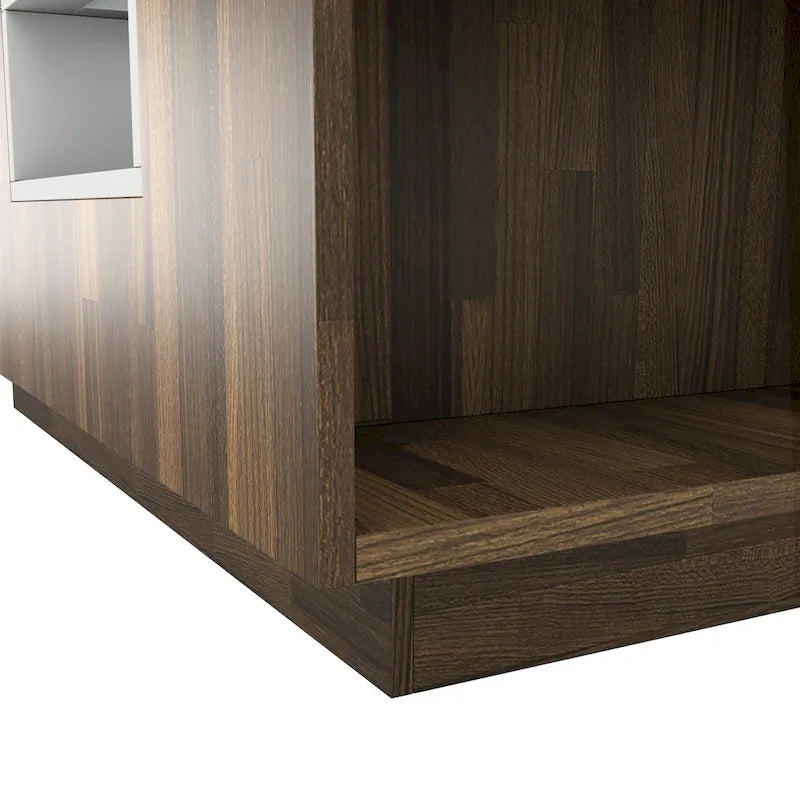 Table basse à 3 étagères bicolore en hickory clair moderne de 47 pouces