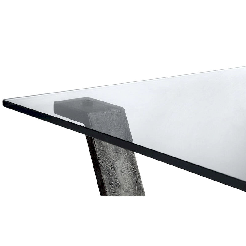 Table d'appoint rectangulaire de style industriel en bois recyclé