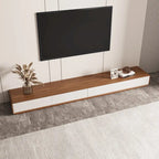 Meuble TV rectangulaire moderne avec 4 tiroirs, console média en placage de bois, noyer blanc, bois massif, entièrement assemblé