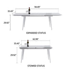 Table à manger rectangulaire extensible en pierre frittée 94,48