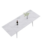 Table à manger rectangulaire extensible en pierre frittée 94,48