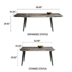 Table à manger rectangulaire extensible en pierre frittée 94,48