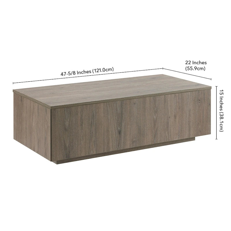 Table basse rectangulaire de 122 cm de large - 120,6 cm de large