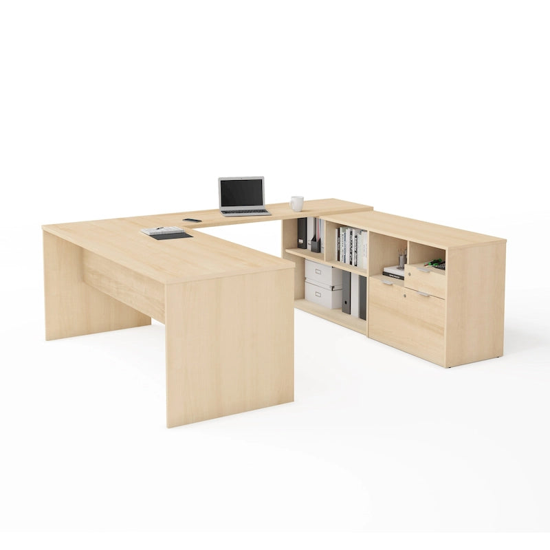 Bureau en U i3 Plus avec deux tiroirs