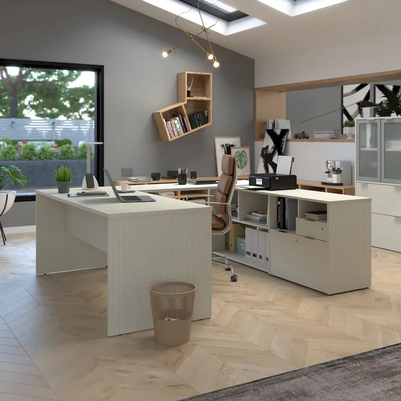 Bureau en U i3 Plus avec deux tiroirs