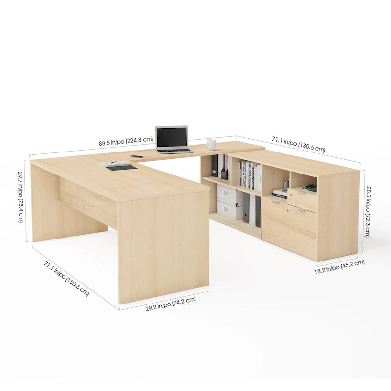 Bureau en U i3 Plus avec deux tiroirs