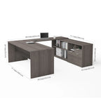 Bureau en U i3 Plus avec deux tiroirs
