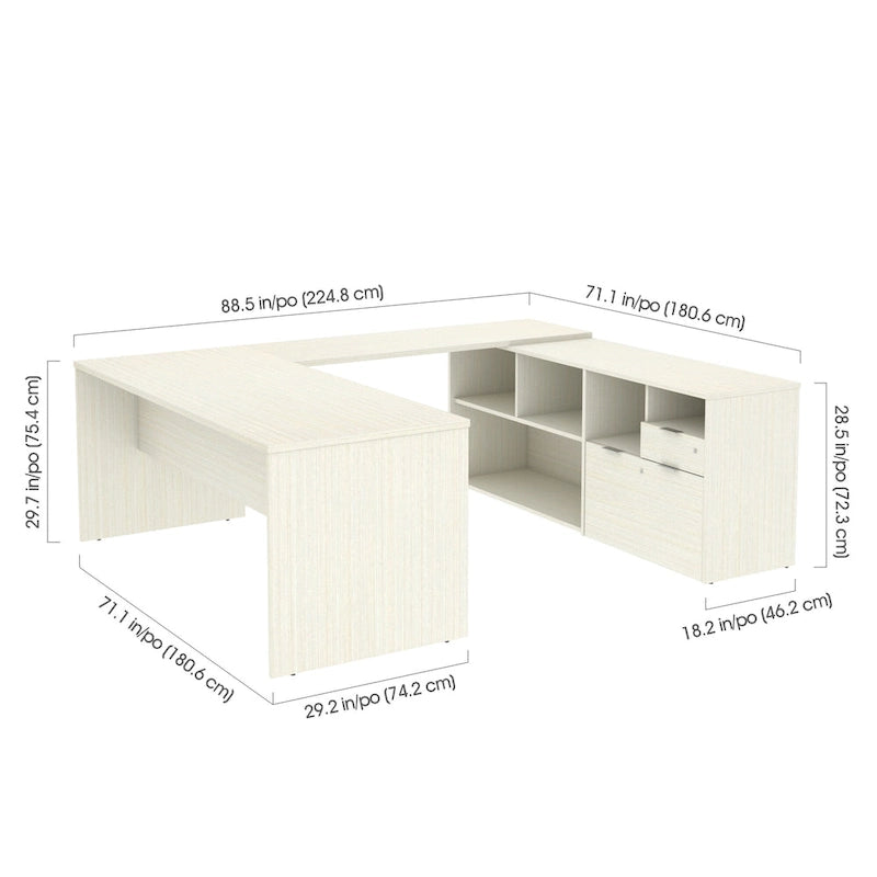Bureau en U i3 Plus avec deux tiroirs