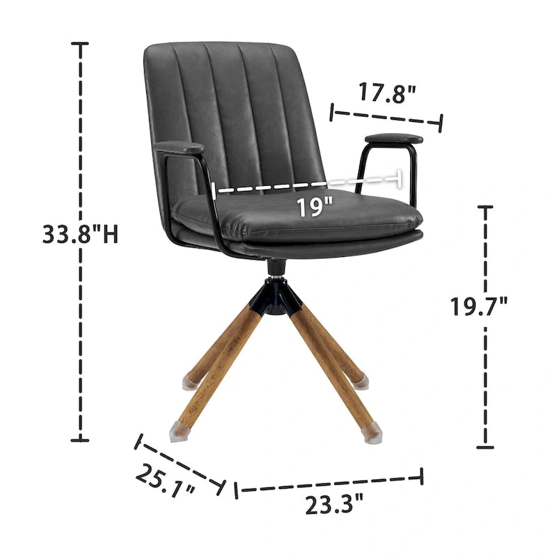 Chaise de bureau pivotante de style Mid-century