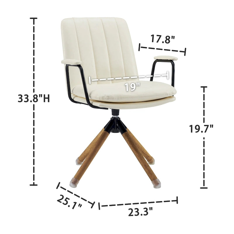 Chaise de bureau pivotante de style Mid-century
