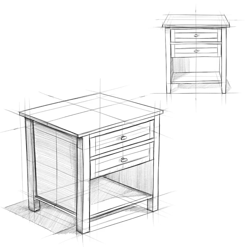 Table de chevet transitionnelle Norfolk de 24 pouces de large