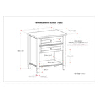 Table de chevet transitionnelle Norfolk de 24 pouces de large