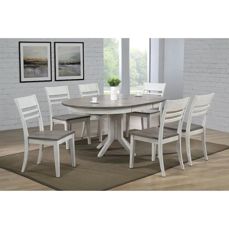  Avalon 7-piece Dining Set in Ash and Stormy White