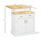 Meuble Buffet avec Rangement, Desserte de Cuisine avec Comptoir en Bois à 2 Niveaux, Étagères Réglables et Tiroirs