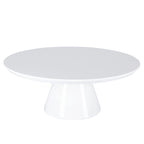 Table Basse Cône Moderne pour Salon, Finition Brillante, 90cm de Diamètre, Noir ou Blanc