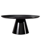 Table Basse Cône Moderne pour Salon, Finition Brillante, 90cm de Diamètre, Noir ou Blanc
