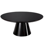 Table Basse Cône Moderne pour Salon, Finition Brillante, 90cm de Diamètre, Noir ou Blanc