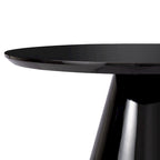 Table Basse Cône Moderne pour Salon, Finition Brillante, 90cm de Diamètre, Noir ou Blanc