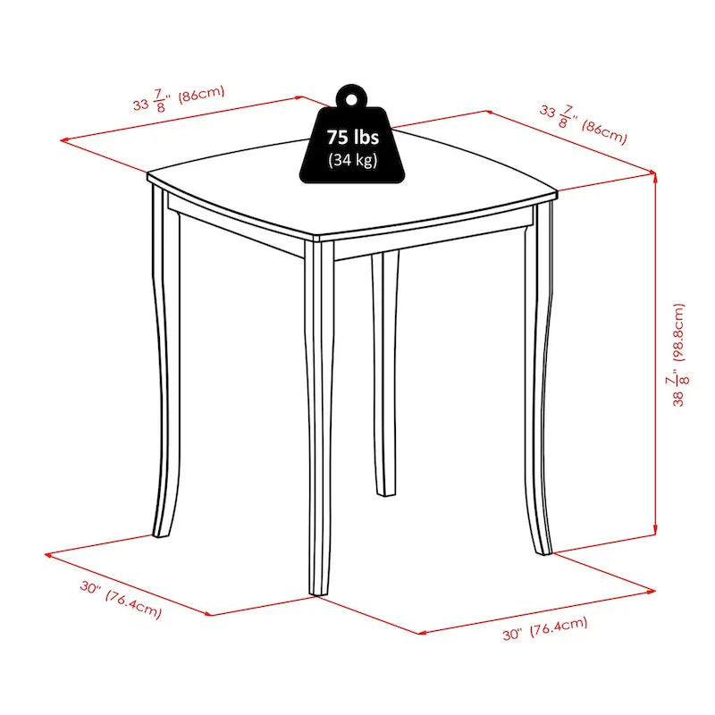 Table de salle à manger haute avec tabourets de bar à dossier échelle, Noyer