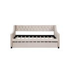 Banquette-lit avec lit gigogne, canapé-lit capitonné, taille double