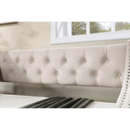 Banquette-lit avec lit gigogne, canapé-lit capitonné, taille double