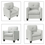 Fauteuil d'appoint rembourré de style Mid-Century avec accoudoirs - 32,5L x 28,9l x 36,2H po