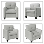 Fauteuil d'appoint rembourré de style Mid-Century avec accoudoirs - 32,5L x 28,9l x 36,2H po