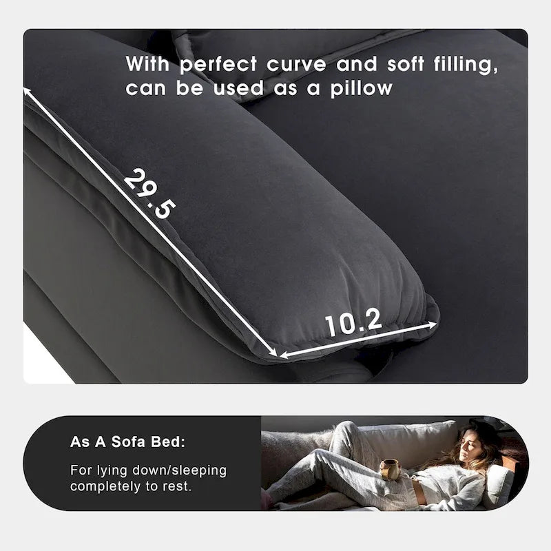 Canapé sectionnel modulable en U gris moderne avec double méridienne