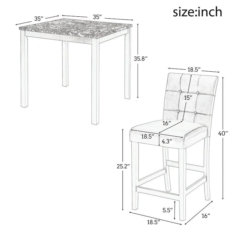 Table de cuisine avec 4 chaises