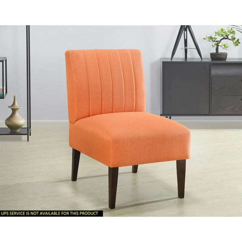 Chaise d'appoint élégante et confortable 1 pièce Orange Tissu Rembourré Siège moelleux Meuble de salon sans accoudoirs