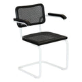 Fauteuil Cesca Cane Cantilever avec Cadre en Acier Blanc