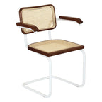 Fauteuil Cesca Cane Cantilever avec Cadre en Acier Blanc