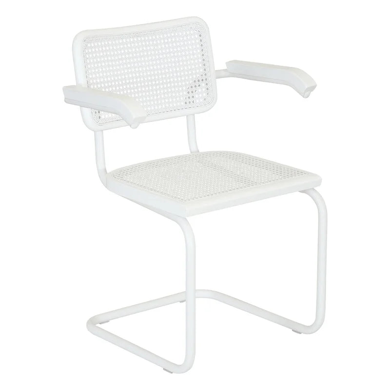 Fauteuil Cesca Cane Cantilever avec Cadre en Acier Blanc
