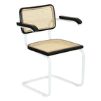 Fauteuil Cesca Cane Cantilever avec Cadre en Acier Blanc