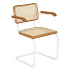 Fauteuil Cesca Cane Cantilever avec Cadre en Acier Blanc