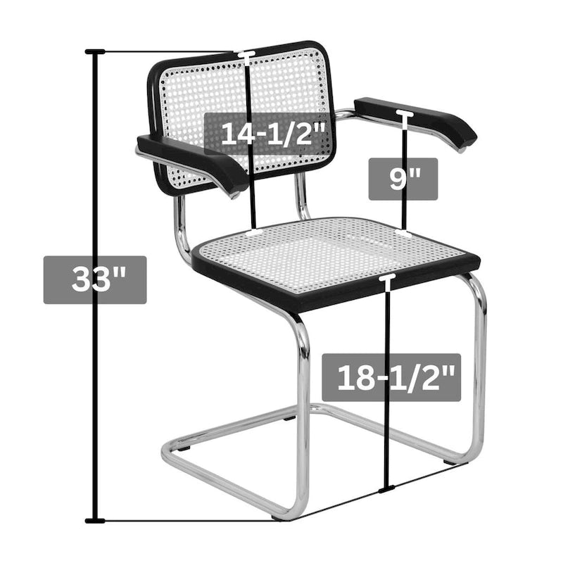 Fauteuil Cesca Cane Cantilever avec Cadre en Acier Blanc
