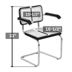 Fauteuil Cesca Cane Cantilever avec Cadre en Acier Blanc