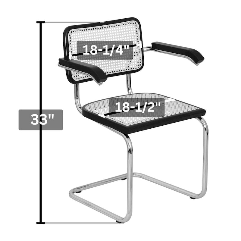 Fauteuil Cesca Cane Cantilever avec Cadre en Acier Blanc