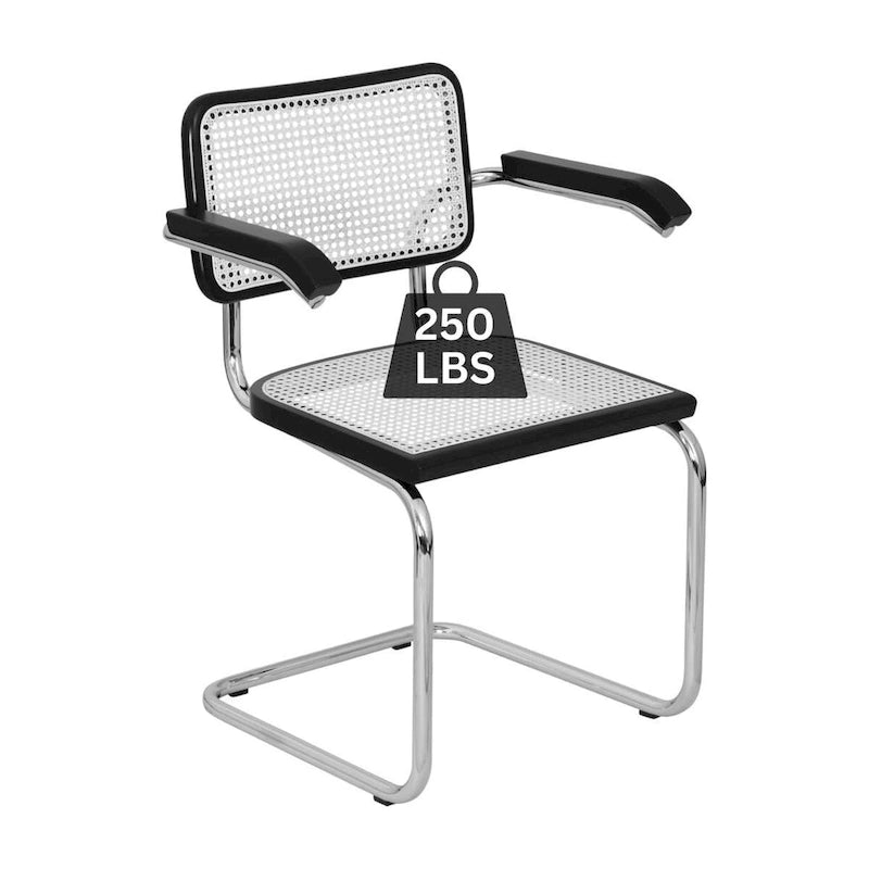 Fauteuil Cesca Cane Cantilever avec Cadre en Acier Blanc