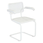 Fauteuil Cesca Cane Cantilever avec Cadre en Acier Blanc