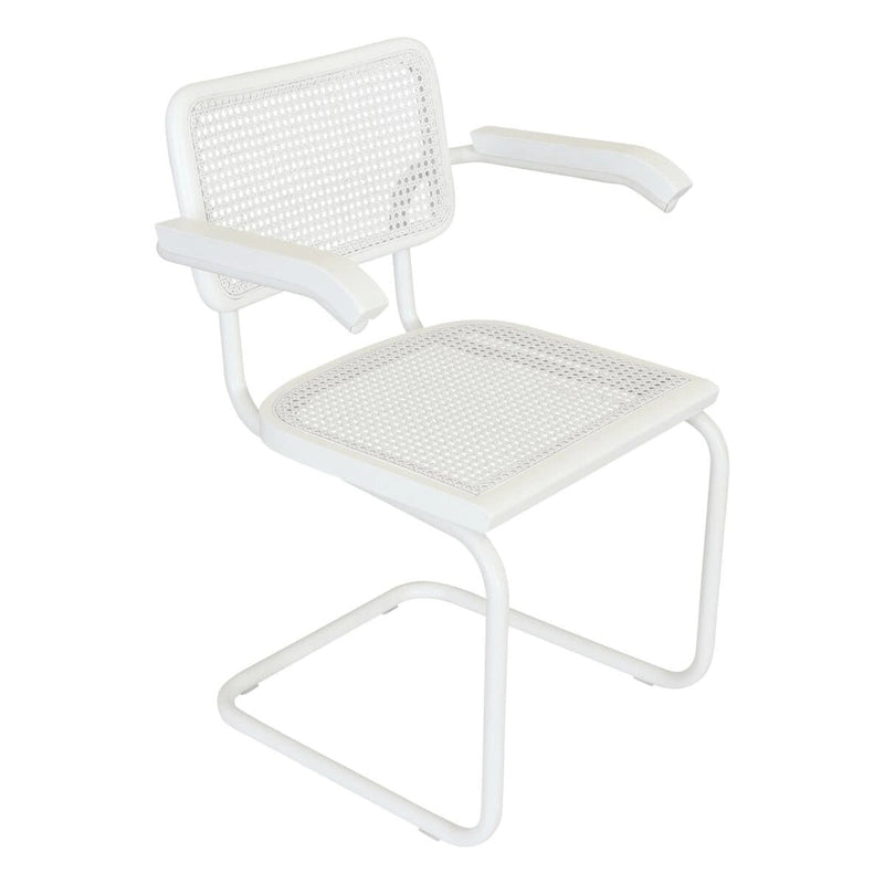 Fauteuil Cesca Cane Cantilever avec Cadre en Acier Blanc